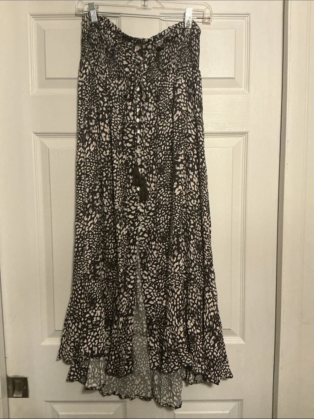 Rachel Zoe Black and White Printed Maxi Skirt